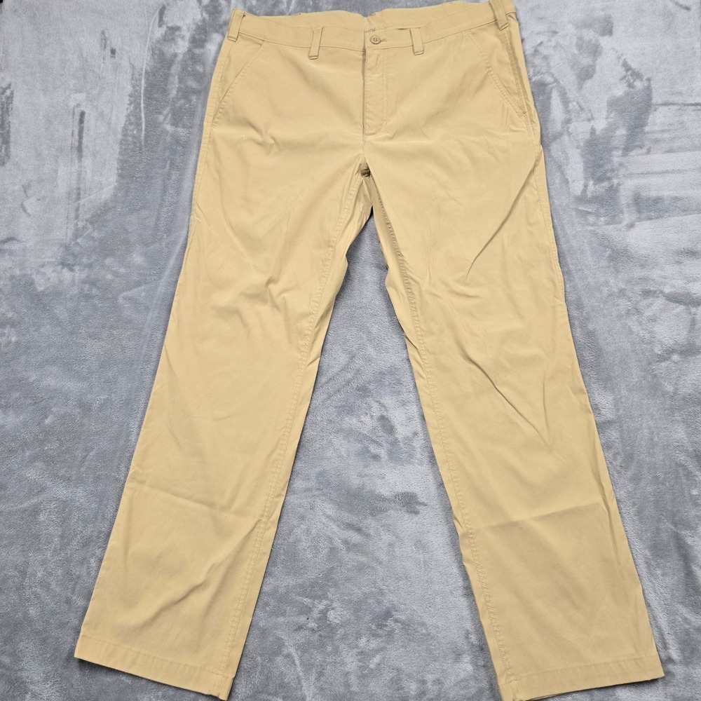 Eddie Bauer Mens Size 38x32 Horizon Guide Chino Pants Tan Khaki Nylon Hiking